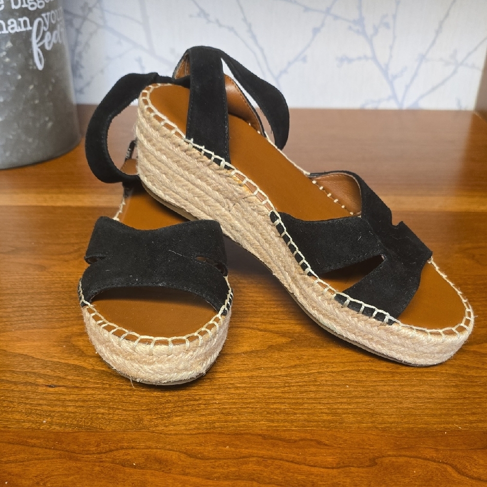Black Wedge Sandals Franco Sarto